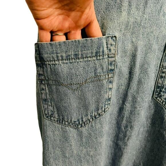 Vintage NY Style Denim Sleeveless Dress Jean Womens Small - Picture 2 of 9